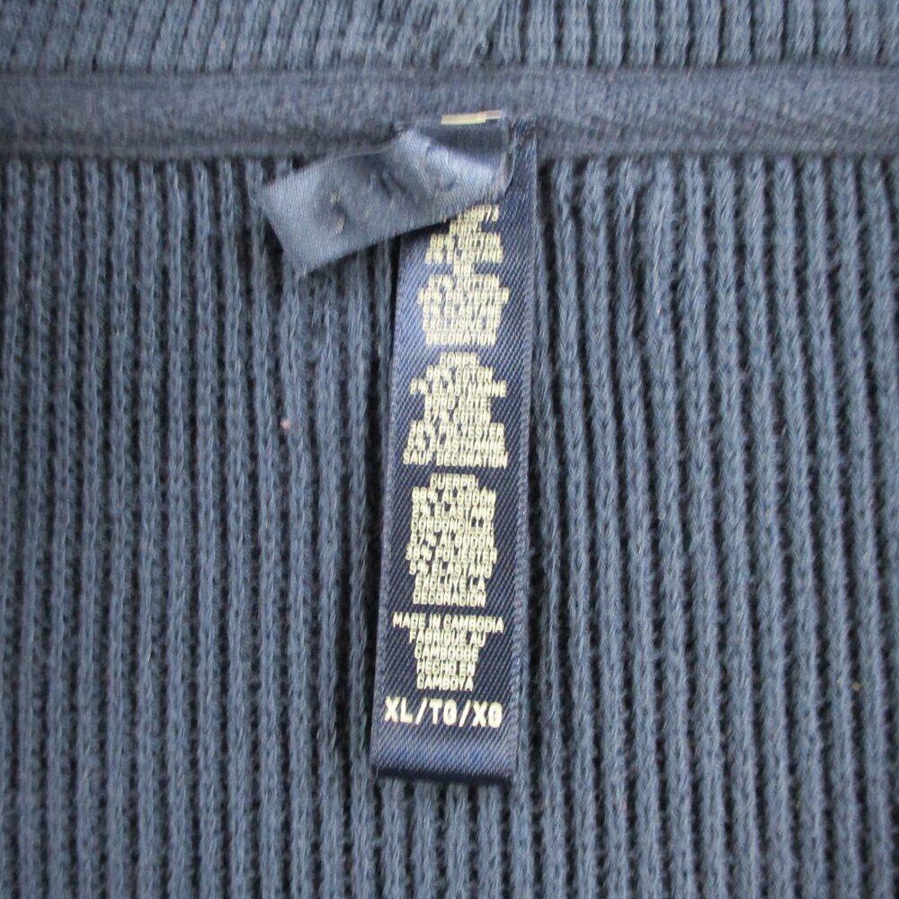 SKIMS Heavyweight Waffle Cropped Hoodie Womens XL Navy Blue Full Zip Knit EUC - Picture 6 of 10